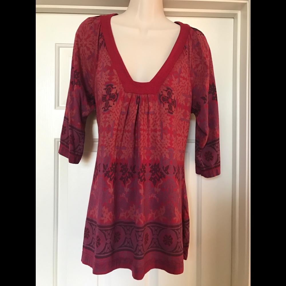 Language/Anthropologie 3/4 sleeve tunic top